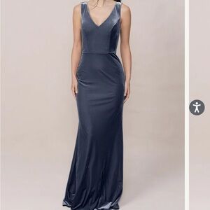 Revelry - Dakota Velvet Dress in Indie Blue